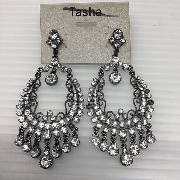 Tasha Crystal Drop Earrings (G1) - Picture 2 of 5